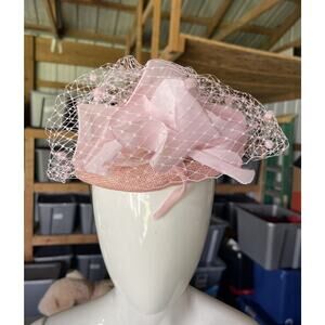 Vintage Mr. Charles Women’s Straw Cloche Hat Pink